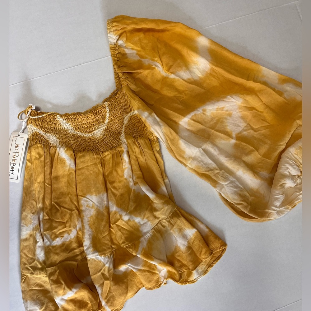 Jen’s Pirate Booty off the shoulder one shoulder top in Yellow